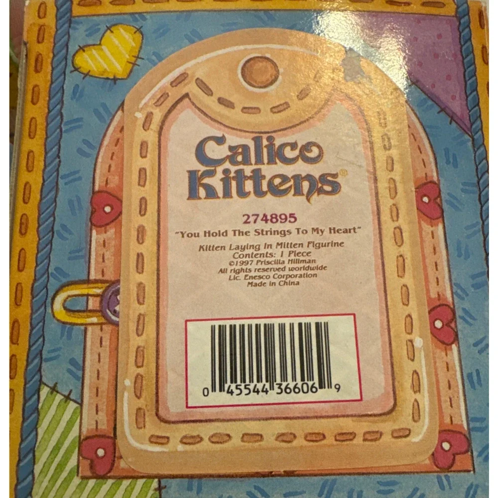 VTG 1997 Priscilla Hillman Enesco Christmas Calico Kittens Lot of 4 in Boxes COA